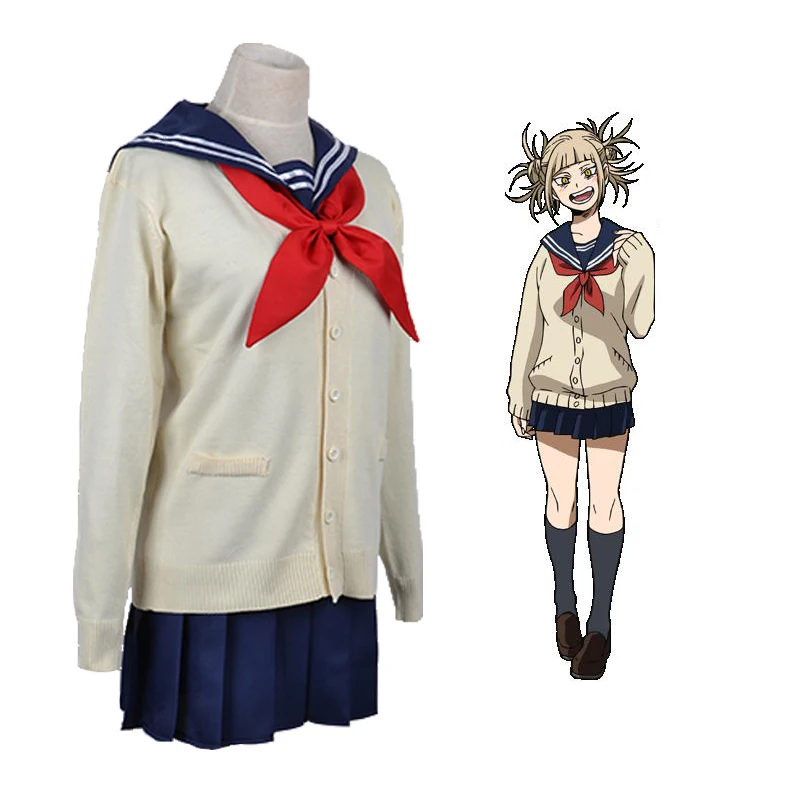 Полный комплект костюм для косплея My Hero academic химико Тога парик девочек аниме Boku No