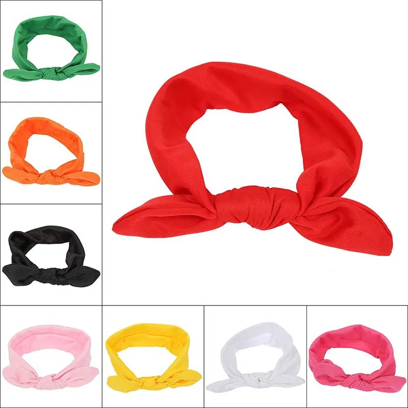 8 шт./лот Повязка на голову для новорожденных Летняя однотонная повязка маленьких