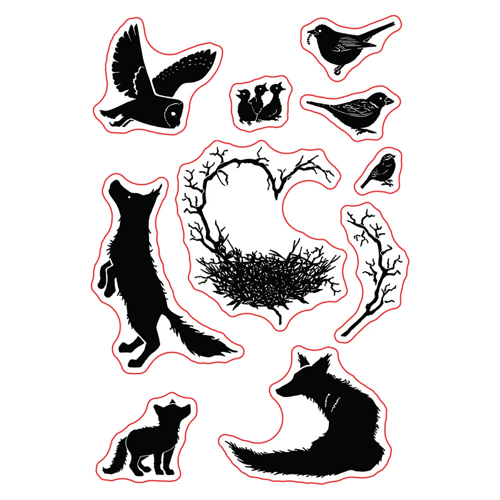 Animal shadow Transparent Clear Silicone Stamp/Seal for DIY scrapbooking/photo album Decorative clear stamp