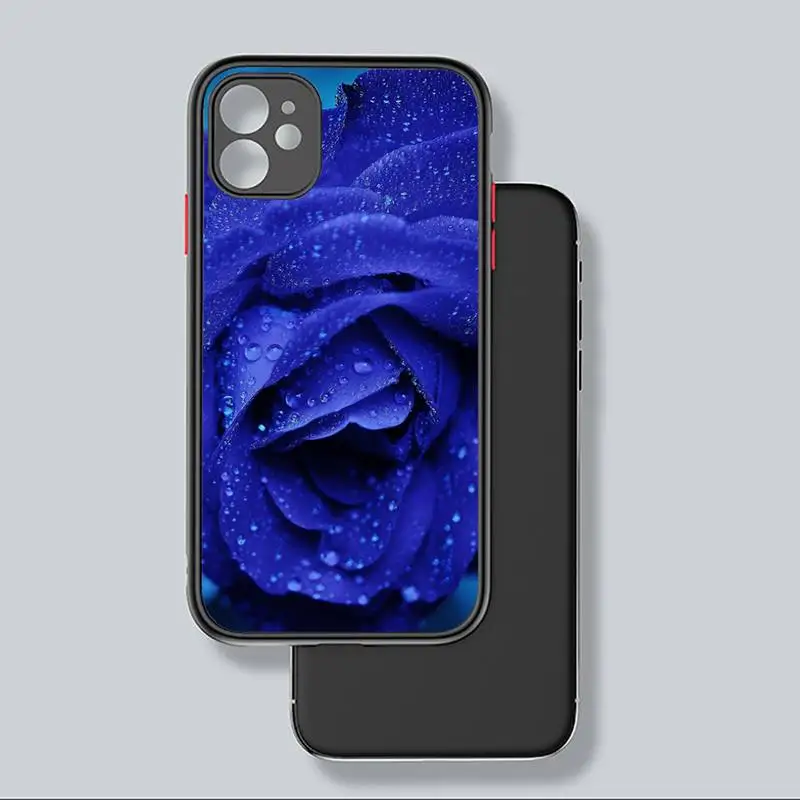 

Blue rose Phone Case For iphone 12 11 8 7 plus mini x xs xr pro max matte transparent cover