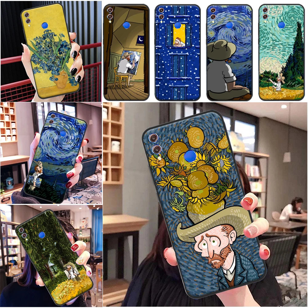 

Van Gogh Oil Painting Phone Case For Huawei Honor 10 10i V10 10X 9X V9 9 Lite 8X 8C 7X Funda Back Cover Soft TPU Coque