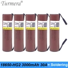 Turmera Новый HG2 18650 3000 мАч батарея 30A паяльный никель для 10,8 в 12 В 14,4 В 16,8 в 18 в 21 в 25 в шуруповерт