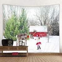christmas tapestry christmas snowman art ornaments christmas home decoration 2021 new year wall covering tapestry decoration