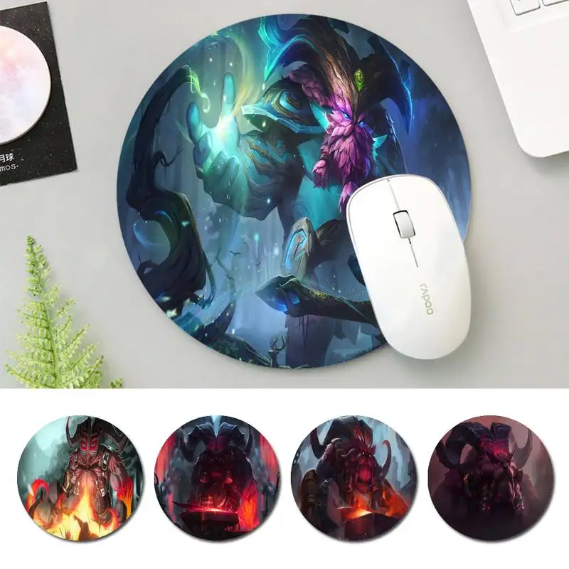 

20X20cm LOL Ornn Mouse Pad Round Size Rubber Mouse Pad Gaming Player Desktop Pad Computer Laptop Mouse Pad