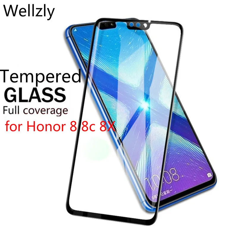 Защитное стекло с полным покрытием 3D для Huawei Honor 8x 8c 8 Lite пленка экрана X C Light