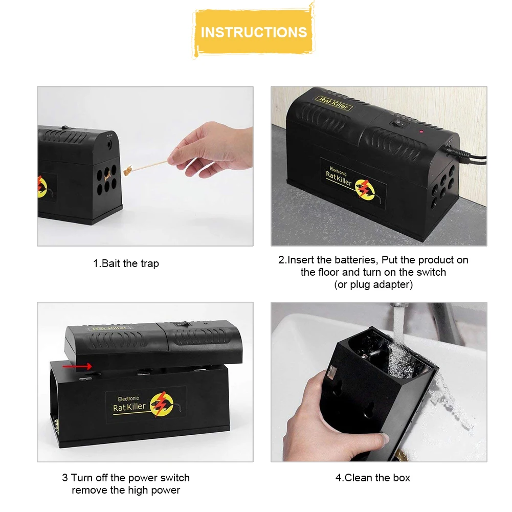 Горячая Распродажа поражения электрическим током Мышь Мыши Крысы ловушка для