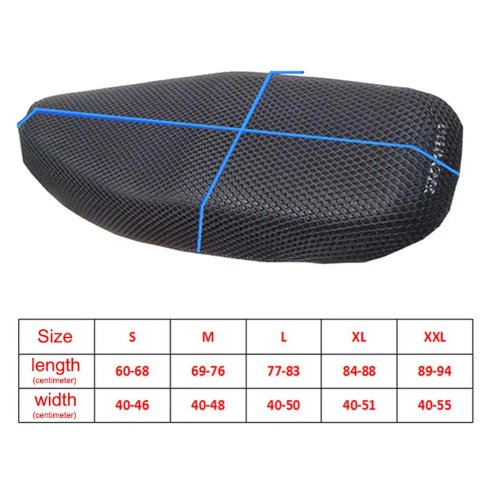 

1Pcs Anti-Slip 3D Mesh Fabric Seat Cover Breathable Waterproof Motorcycle Motorbike Scooter Seat Covers Cushion S-XXXXXL