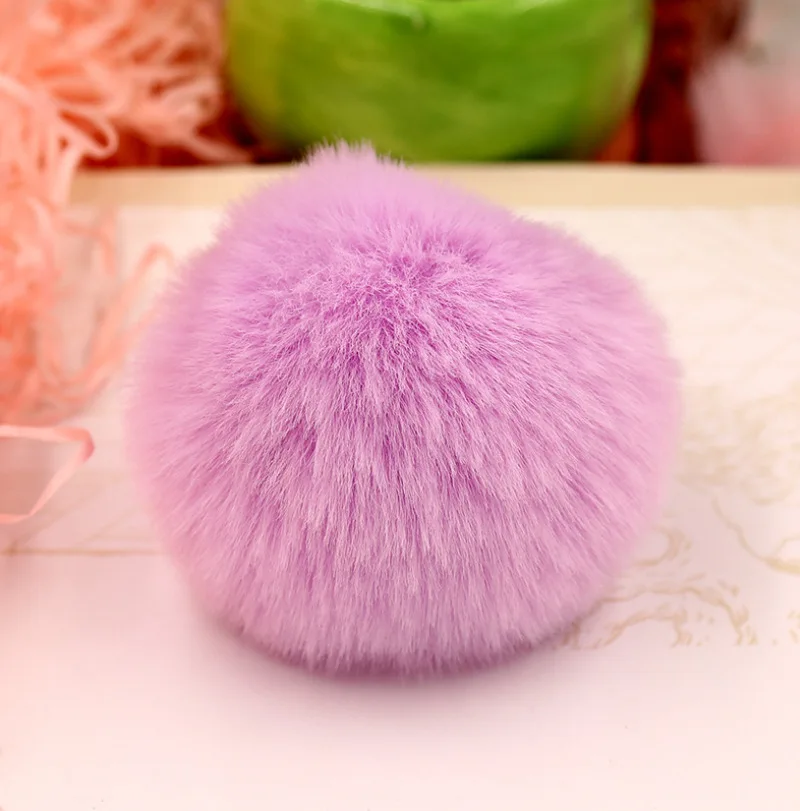 Light purple 6 см Рекс кролик меховой шар Прекрасный пушистый стоф помпон женская сумка брелок повязка игрушки DIY Аксессуары Ювелирные изделия большие мягкие пушистые Помпоны - Цвет: Light purple