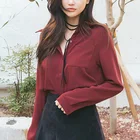 Блузка женская, офисная, с длинным рукавом, осень блузы, шифоновые рубашки г., 2021