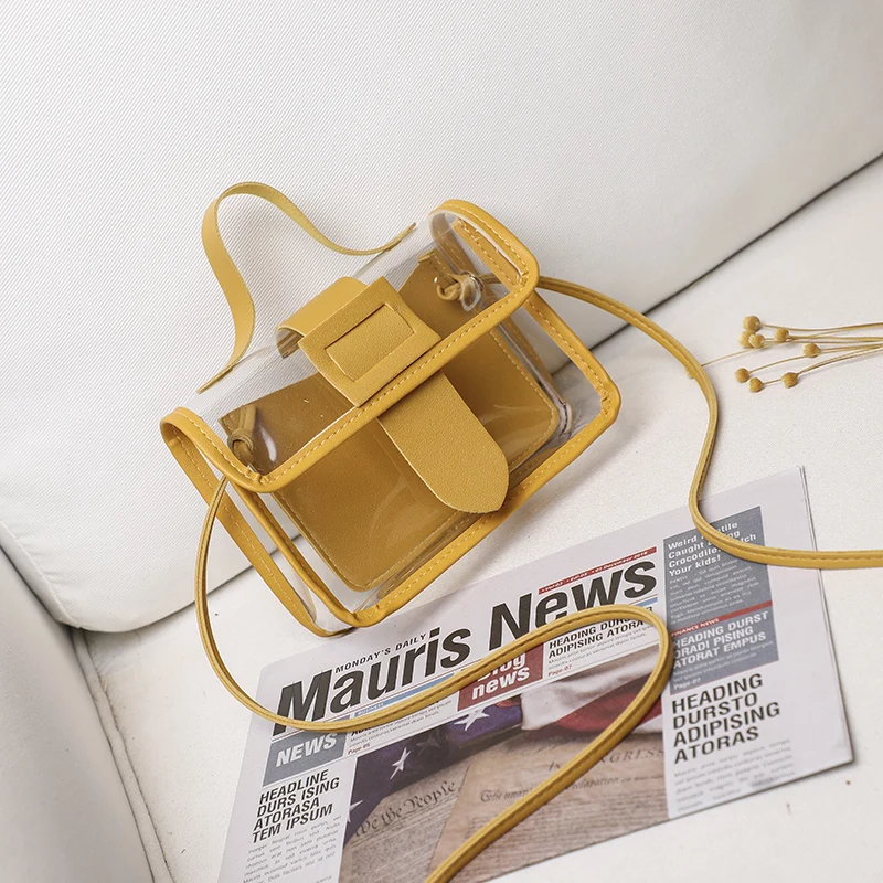 Новая модная женская прозрачная маленькая сумка-желе сумка через плечо с большой