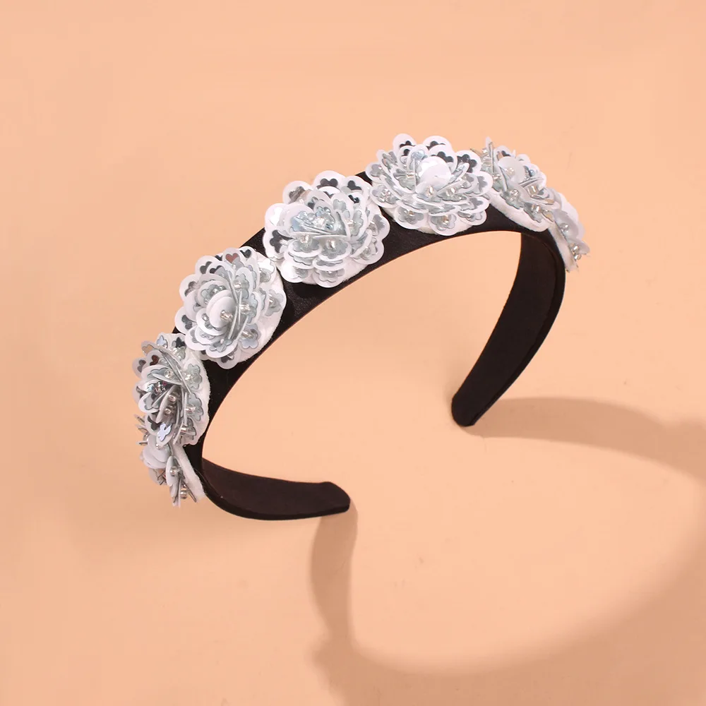 Женская повязка на голову с кристаллами жемчужинами и цветами| |