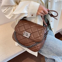 new designer square crossbody bags for women high quality pu leather shoulder bag diamond lattice handbag ladies chain tote bag