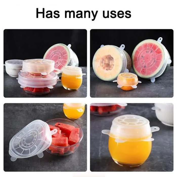 New Reusable Silicone Food Cover Bowl Covers Wrap Food Fresh-keeping Extensive Household Kitchen