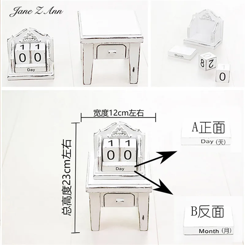 Jane Z Ann Cute mini desk tea table calender children newborn /100 days/3 month baby photography retro studio shooting props | Детская