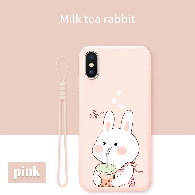 Силиконовый чехол для iPhone 6, 6 S, 7, 8 Plus, X, XR, Xs, Max, милый мультяшный чехол, силиконовый чехол, бампер для iPhone 11 Pro, Max, Funda, Coque Capa - Цвет: Mike Tea Rabbit