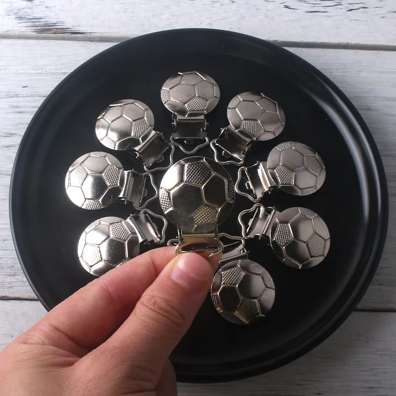 Soporte para chupete de beb&eacute;, Clips de Metal para chupete, bonitos Clips de suspensi&oacute;n, ganchos redondos para chupete, accesorio de cadena para chupete, 5 unids/lote-0