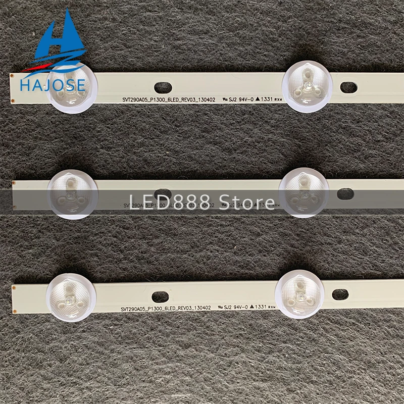 100% новый 1 комплект = 3 шт. светодиодный Подсветка полосы 6 кронштейнов для SVT290A05 P1300
