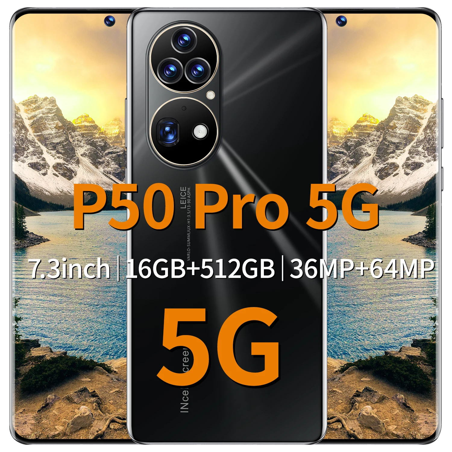 Bonito tel&eacute;fono m&oacute;vil P50 Pro, pantalla de 7,3 pulgadas, reconocimiento facial, Tarjeta SIM Dual, 6800 mAh, 16 + 1T-3