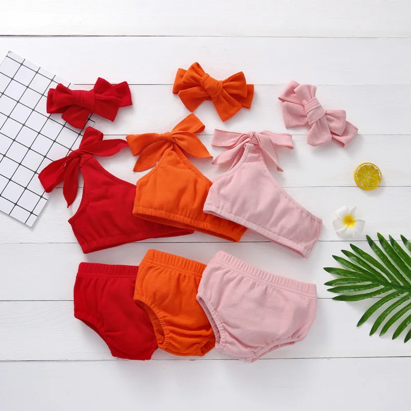 

Комплект из 3 предметов Pudcoco, топ на одно плечо, с бантом, без спинки