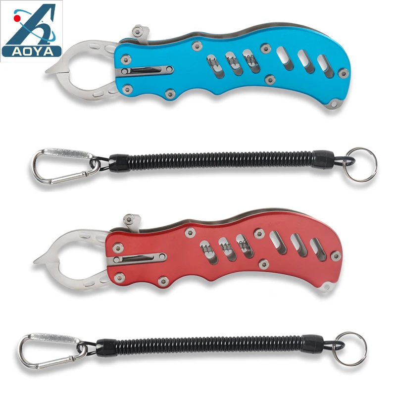 

AOYA Fishing Lip Gripper Aluminum Alloy Length 17cm Portable Trigger Lock Grabber Tool High Quality Fishing Tackle Accessories