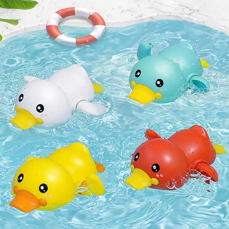 

Baby Bath Toys Bathroom Cartoon Duck Waterfloating Kids Play Funny 4Colors Clockwork Children's Shower Nice Bathing Bathtub Toy