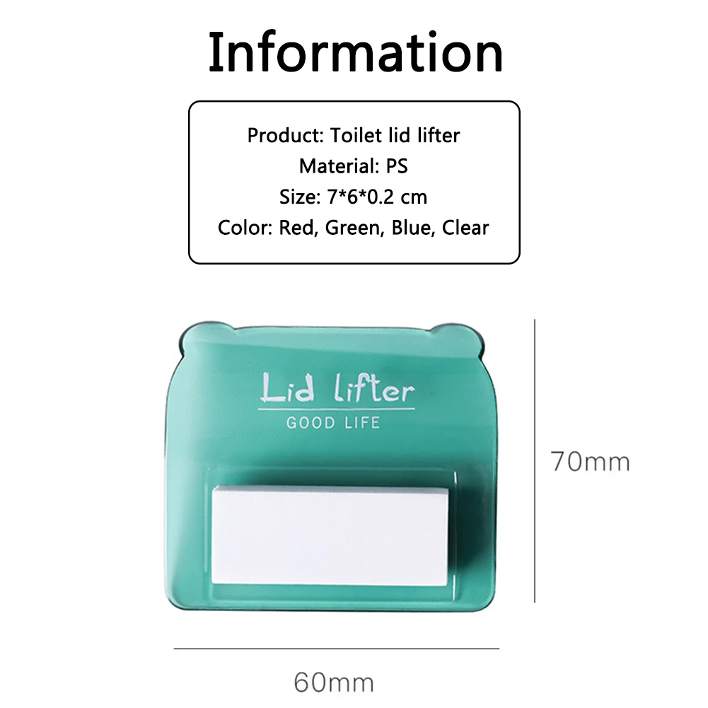 

Portable Nordic Transparent Toilet Seat Lifter PS Toilet Lifting Device Avoid Touching Toilet Lid Handle WC Accessories