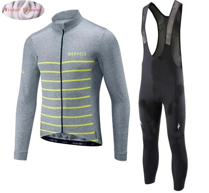 

Morvelo 2020 MEN pro Winter Jersey Clothes Set Thermal fleece Warm Bike Clothing Sport Cycling Jersey For Men Gel Pad