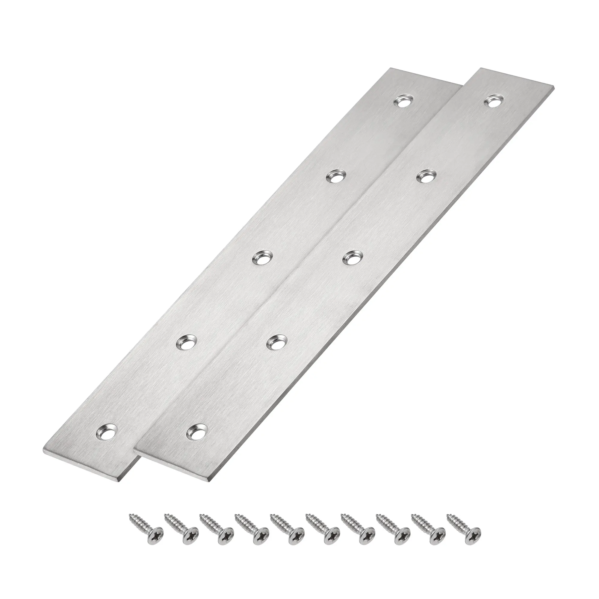 

Uxcell Flat Straight Brace Repair Plate, 275 x 45 x 2.6mm Stainless Steel Fixing Mending Bracket Connector Silver 2 Pcs