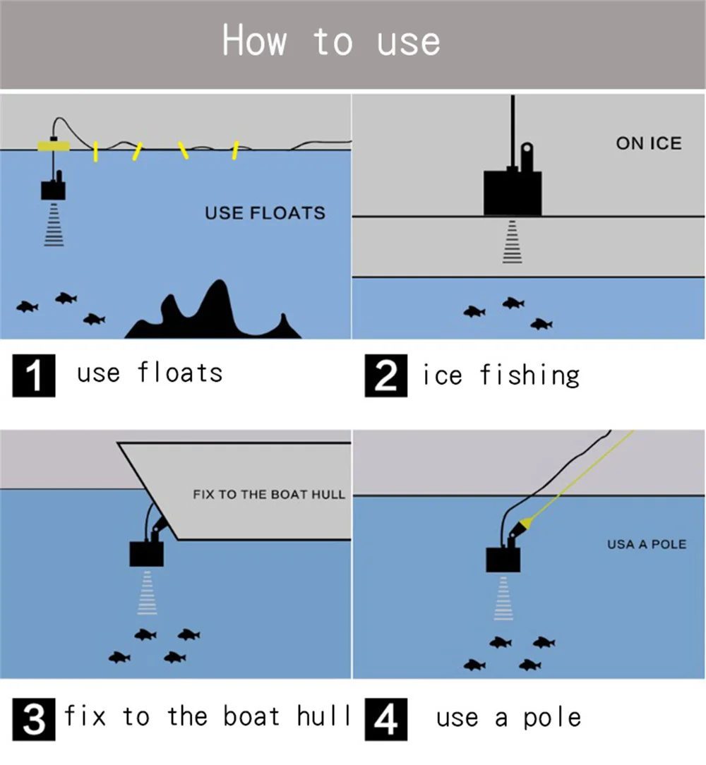 Портативный рыболокатор обнаружение глубины 100 м рыболовная приманка для