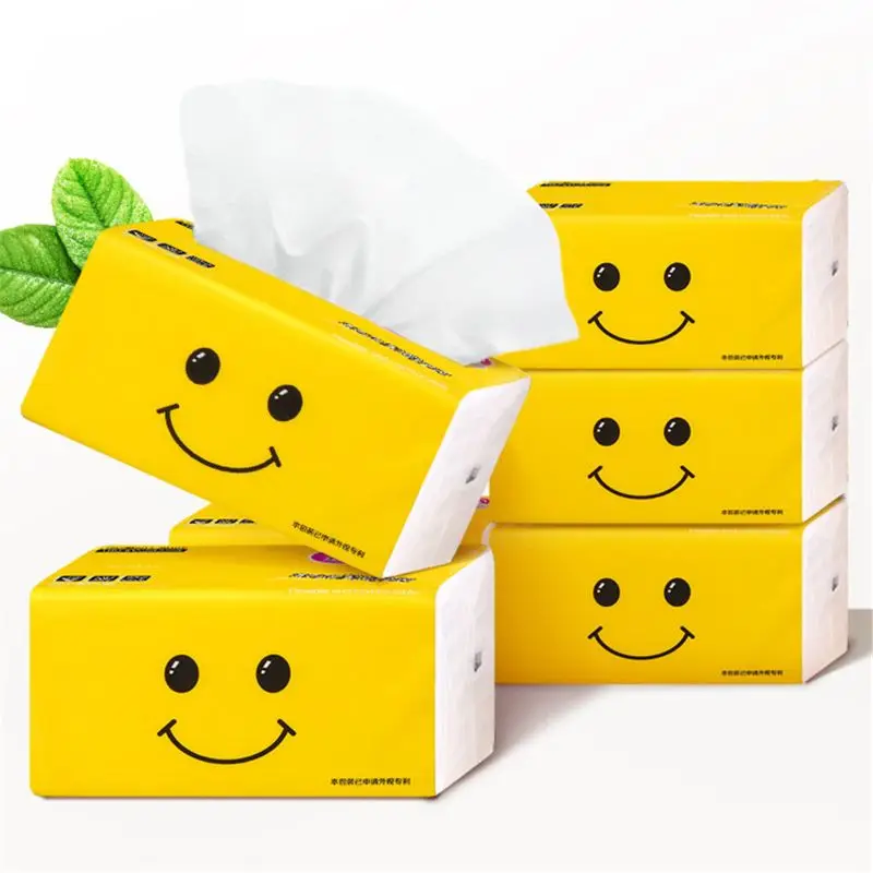 

6 Bags Smile Toilet Paper 3Ply NoChemical Hand Towels Paper 100 Sheets 17. x12cm