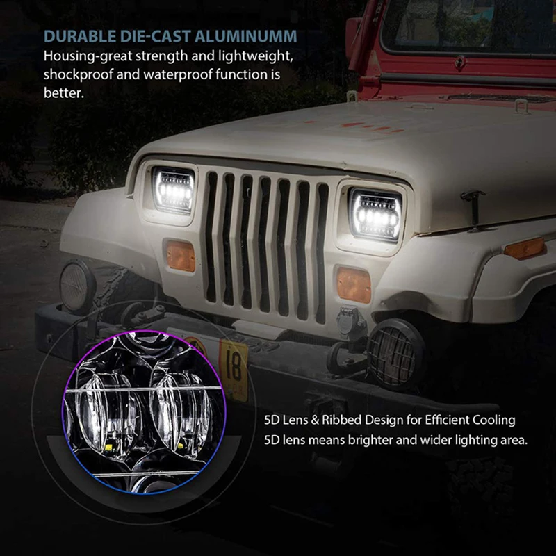 1/2 шт. 210 Вт 7x6 &quot5x7&quot IP68 Водонепроницаемая светодиодная фара для Chevrolet Jeep Cherokee XJ