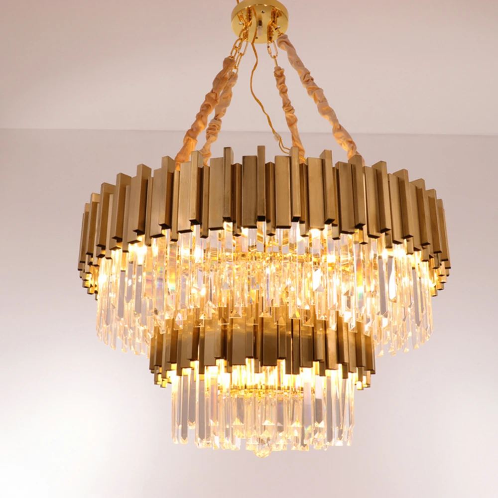 Youlaike роскошный светильник люстра для гостиной украшения дома 2 слоя хрустальный s