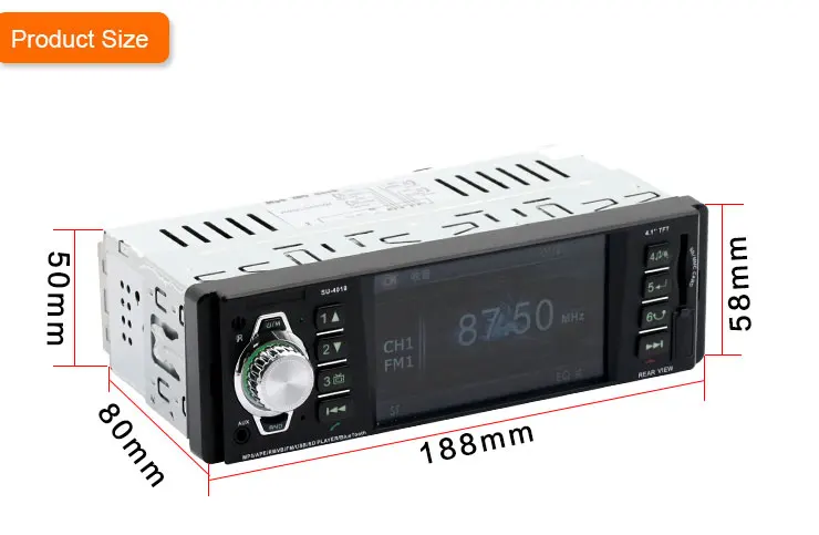 1 Din автомобильное радио Bluetooth 4 &quotс 4LED камерой MP4/MP3/MP5 плеер стерео Поддержка TFT SD USB