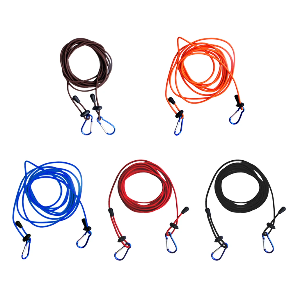 

4mm 12ft Elastic Kayak Tow Line Lanyard with Aluminum Snap Hook