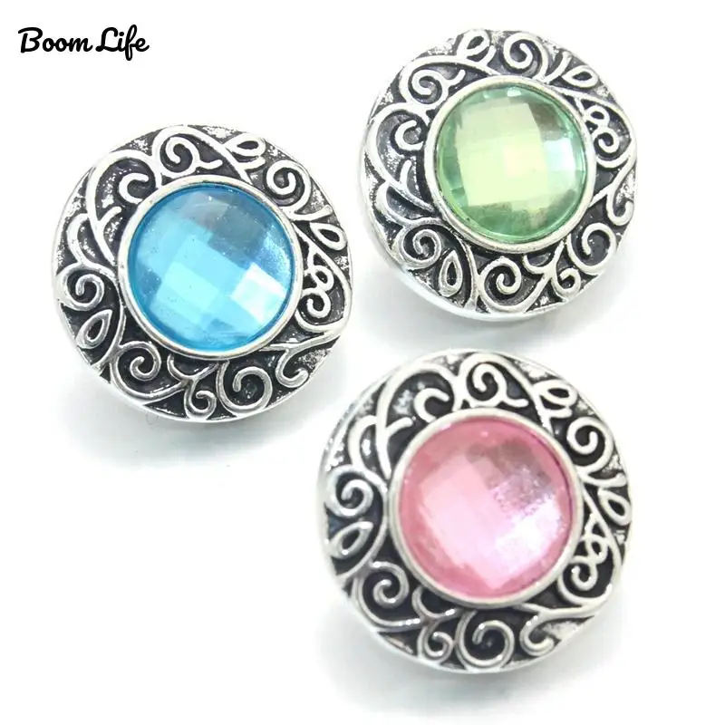 Круглые ювелирные изделия Boom Life 10 шт./лот 18 мм Кристальные кнопки застежки для