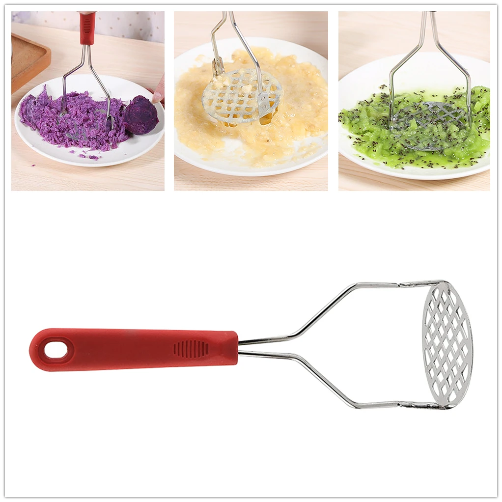 

Hot Stainless Steel Potatoes Mud Pressure Mud Machine Potato Masher Ricer Fruit Vegetable Tools Kitchen Gadgets Accessories
