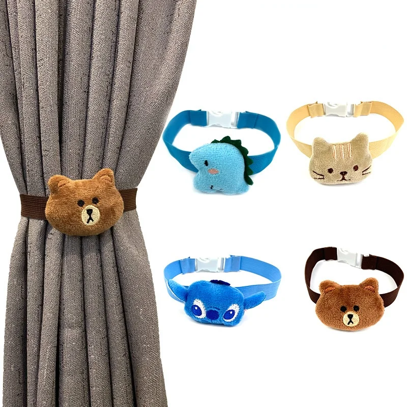 

2PCS window decoration new cartoon puppet elastic curtain strap creative buckle design curtain buckle