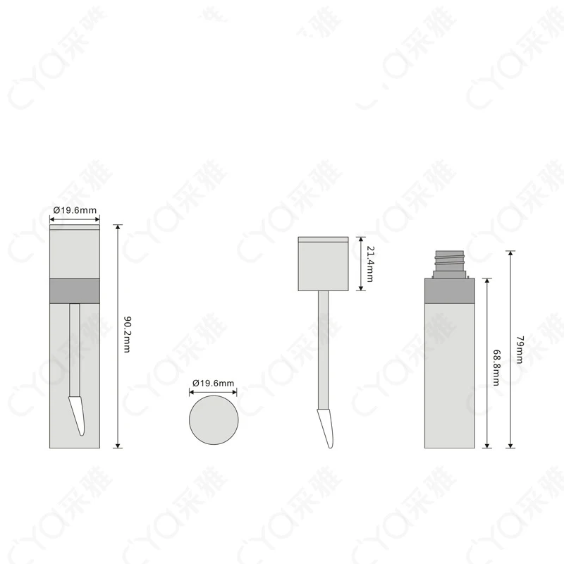 

6.4 ML White/Black Round Lip Gloss Tube Lip Gloss Bottle Lip Glaze Empty Tube Portable Refillable Bottle Mini Sample Vials