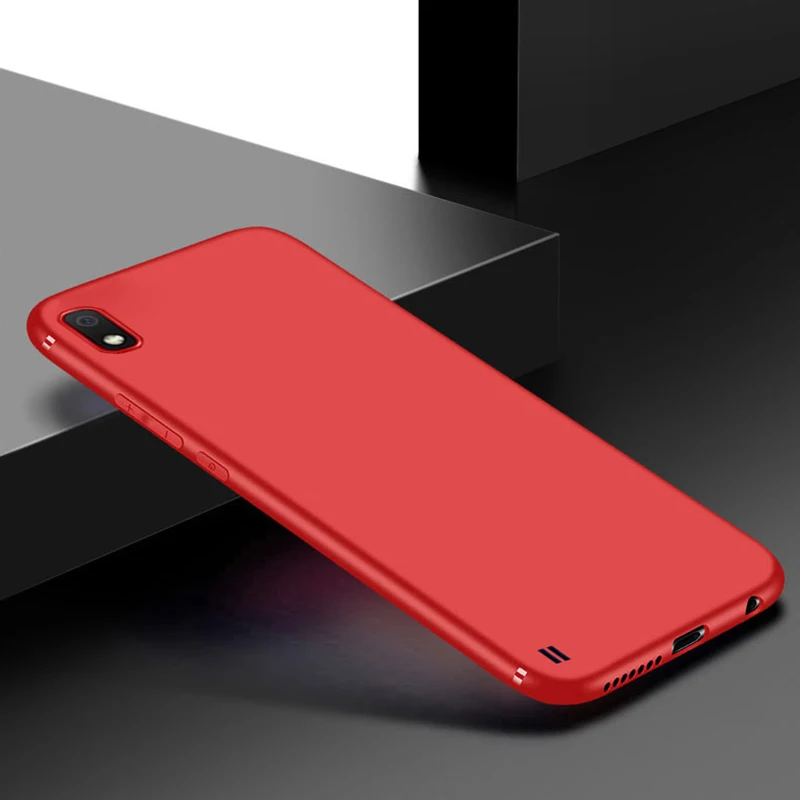 Красный Чехол для samsung Galaxy A10 чехол противоударный тонкий матовая крышка корпуса на samsung Galaxy A10 10 A105F чехол 360 Защитная крышка - Цвет: Красный