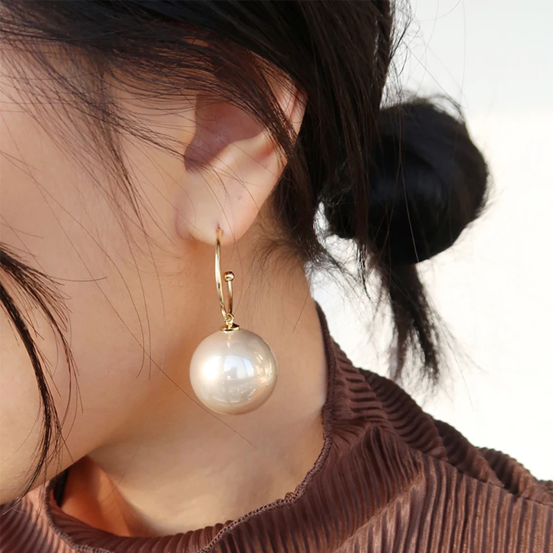 MYWINY 2019 новые винтажные темпераментные большие жемчужные серьги гвоздики модные