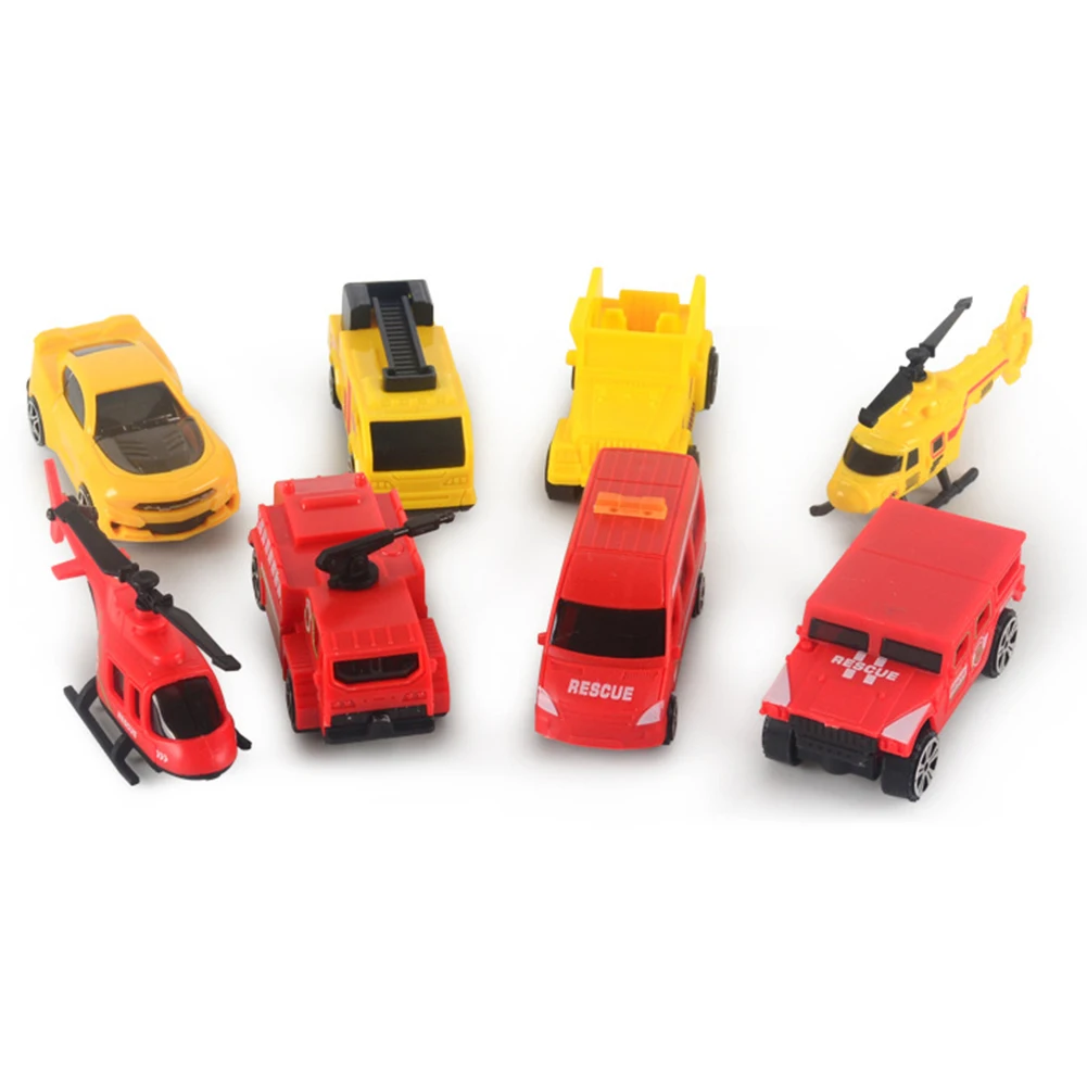 

4pcs/set Engineering Firefighting Truck Mini Inertial Sliding Car Model Toy Boy Give Children Best Enlightenment Toy Gift