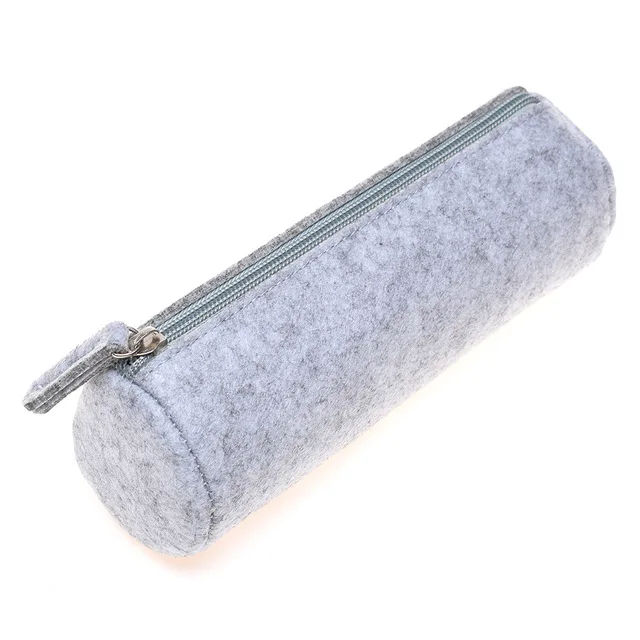 Round Light Grey Портативный рулон школьный Карандаш Чехол войлочную ткань ручка сумка для мальчиков и девочек милый большой Ёмкость коробка для карандашей канцелярские Эсколар, сумка для макияжа - Цвет: Round Light Grey