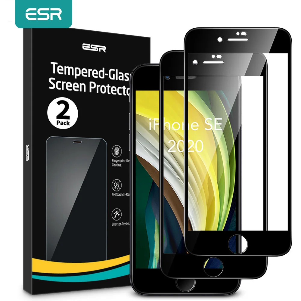 ESR закаленное стекло для iPhone SE 2020 защита экрана 2 шт. полное покрытие Apple 8 7 6s пленка