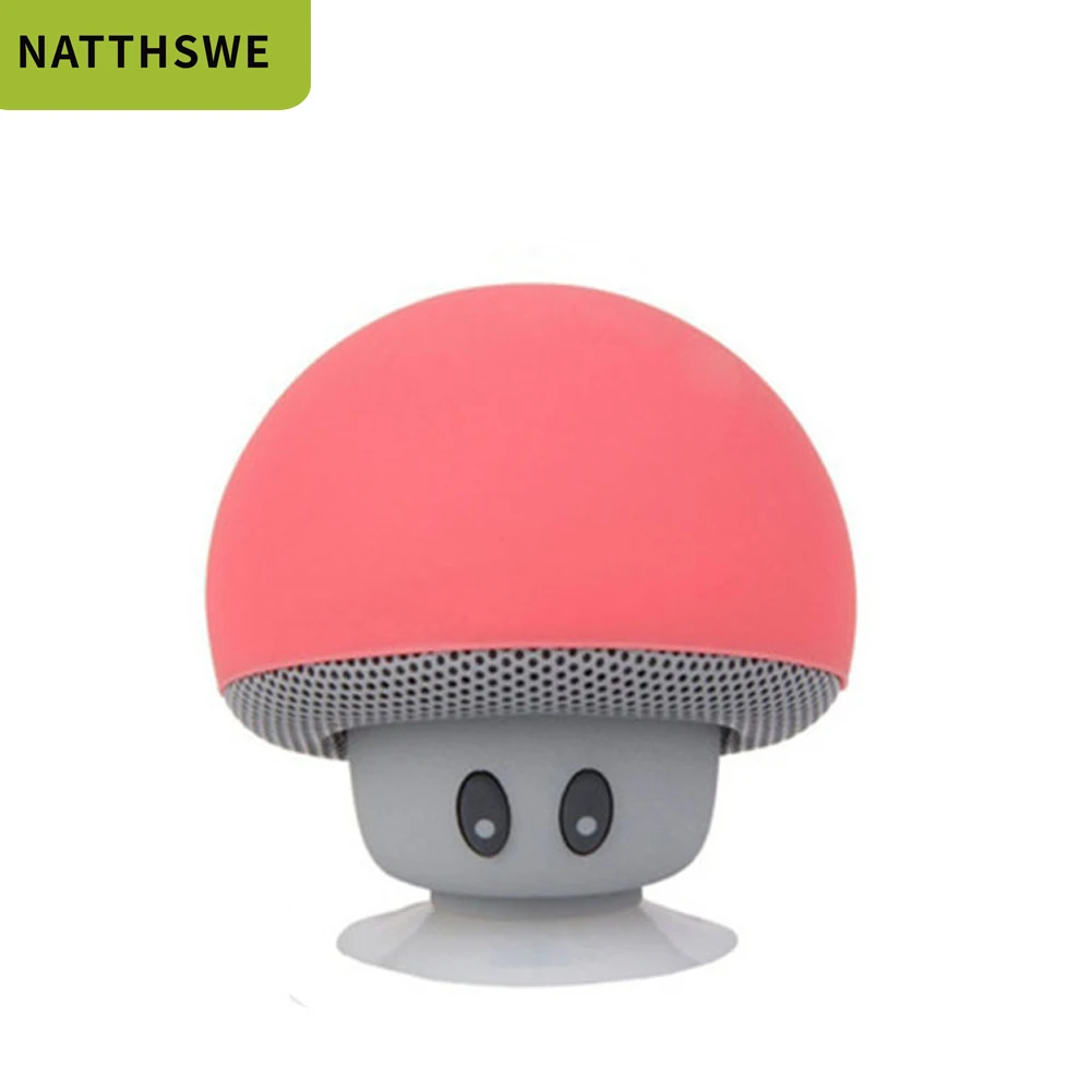 NATTHSWE мультфильм гриб беспроводной Bluetooth динамик водостойкая присоска Мини Гриб