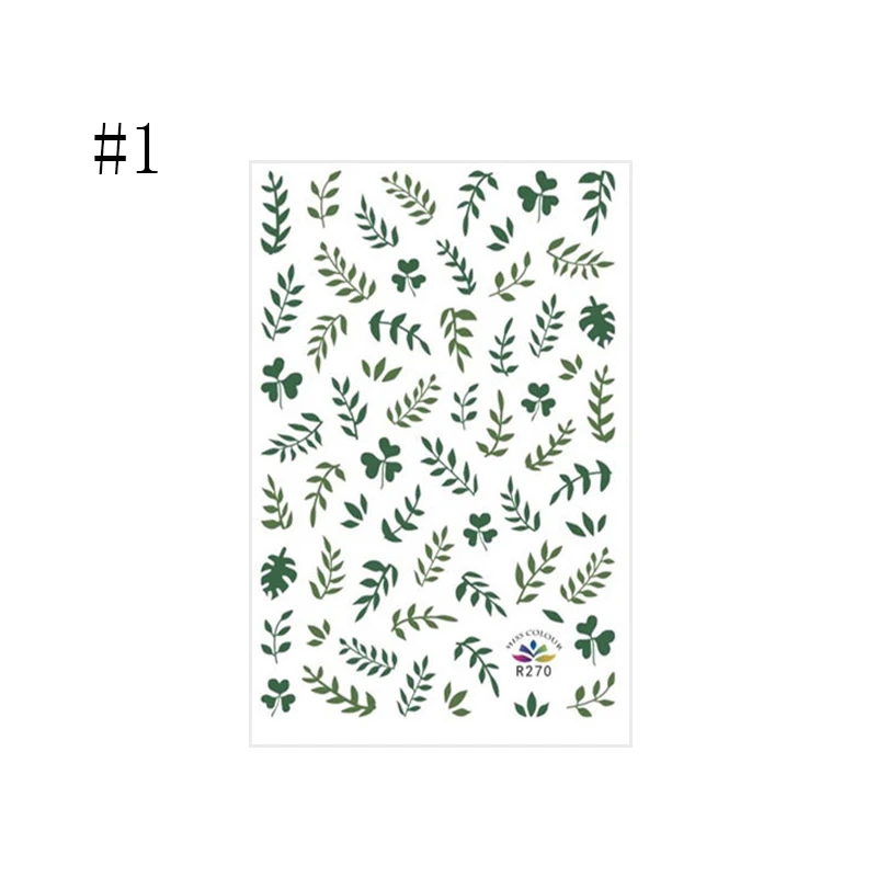 Pattern 1 1 шт. водные накладные ногти наклейки цветок Зеленый Летний лист Дерево ползунки для маникюра дизайн ногтей аксессуары советы - Цвет: Pattern 1