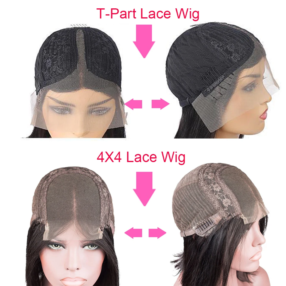 YUANMEI 13X4X1 Pre Plucked Lace Front Wig Body Wave Human Hair Wigs For Black Women Brazilian Hair Closure Wigs
