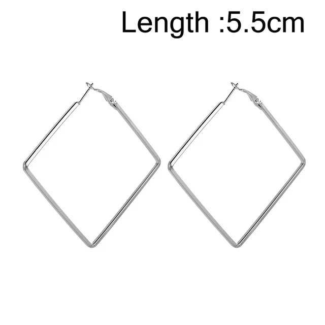 Silver 5.5cm Индивидуальные простые металлические треугольные геометрические серьги, винтажные серьги-кольца для женщин, модные ювелирные аксессуары, подарок - Окраска металла: Silver 5.5cm