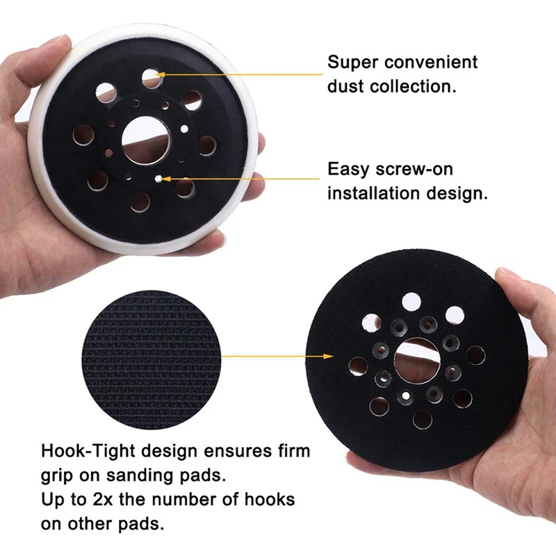 

5 Inch 8 Hole Hook & Loop Replacement Sander Backing Pad for RS035 and RS034 Compatible with ROS20VS 3Pcs