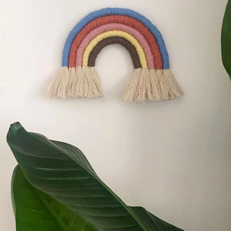 New Home Decoration Accessories Rainbow Hand Woven Nordic Fresh and Simple Children's Clothing Hanging Wall Decoratio | Дом и сад