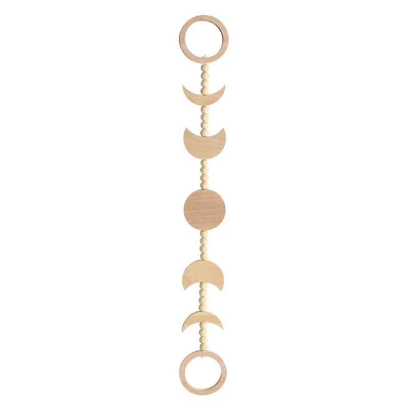 

Wall Hanging Moon Phase Living Room Background Decoration Wood Bead Garland Home Ornament